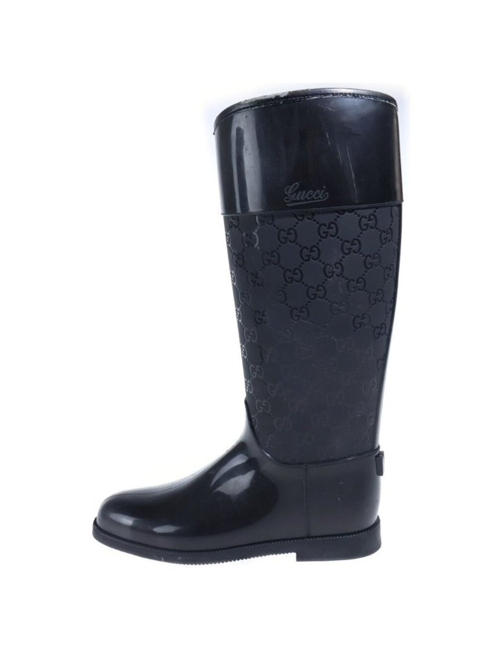 Gucci GG Signature Rain Boots Long Black
